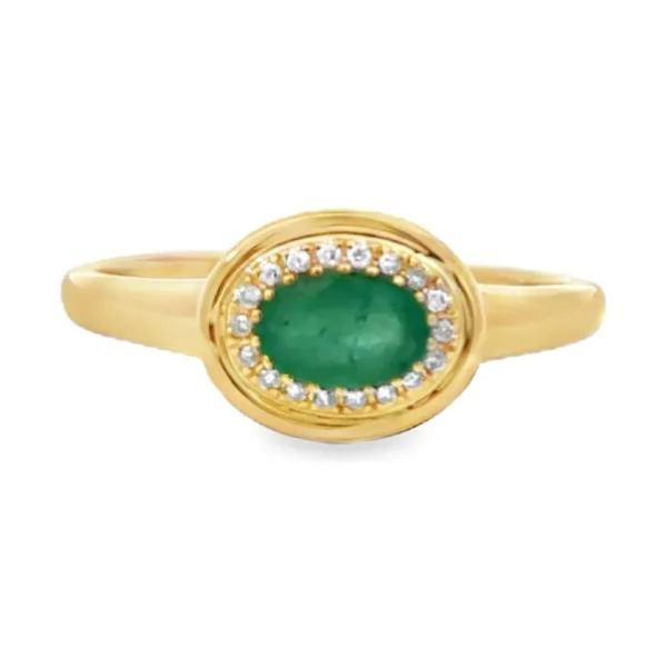 Oval Emerald Halo Ring