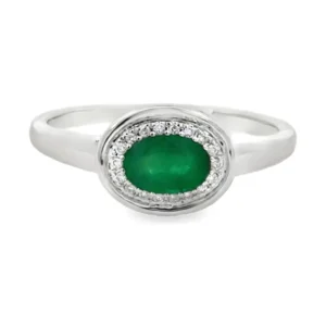 Oval Emerald Halo Ring