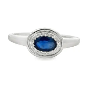 Oval Sapphire Halo Ring