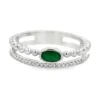 Oval Emerald Double Ring