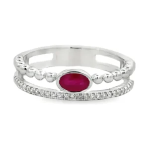 Oval Ruby Double Ring