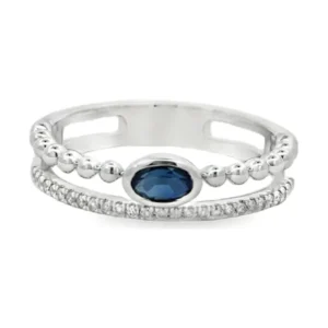 Oval Sapphire Double Ring