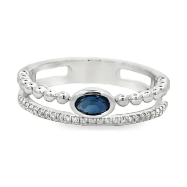 Oval Sapphire Double Ring