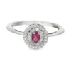 Oval Halo Gemstone Ring