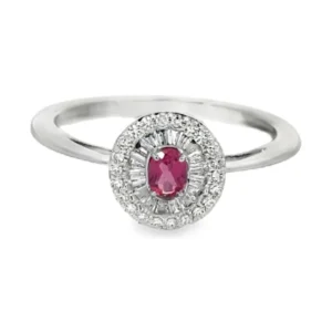 Oval Halo Gemstone Ring