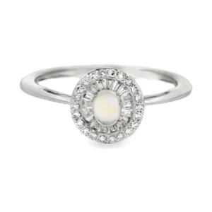 Oval Opal Halo Ring