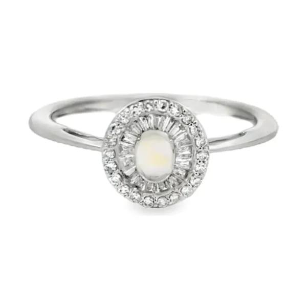 Oval Opal Halo Ring