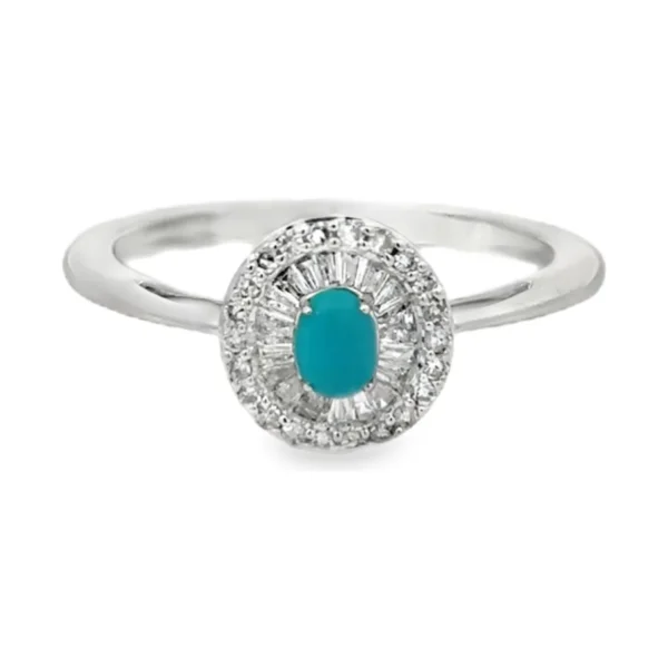 Turquoise Halo Ring