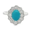 Oval Turquoise Halo Ring