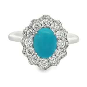 Oval Turquoise Halo Ring