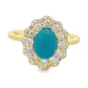 Oval Turquoise Halo Ring