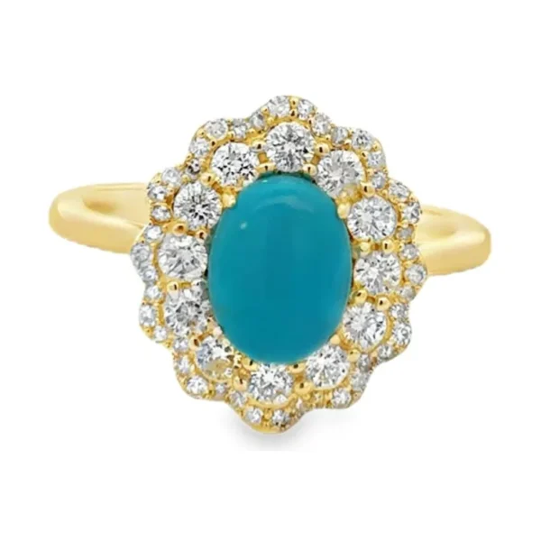 Oval Turquoise Halo Ring