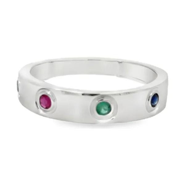 Multicolor Gemstone Band Ring