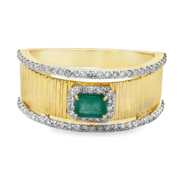Emerald Halo Band Ring