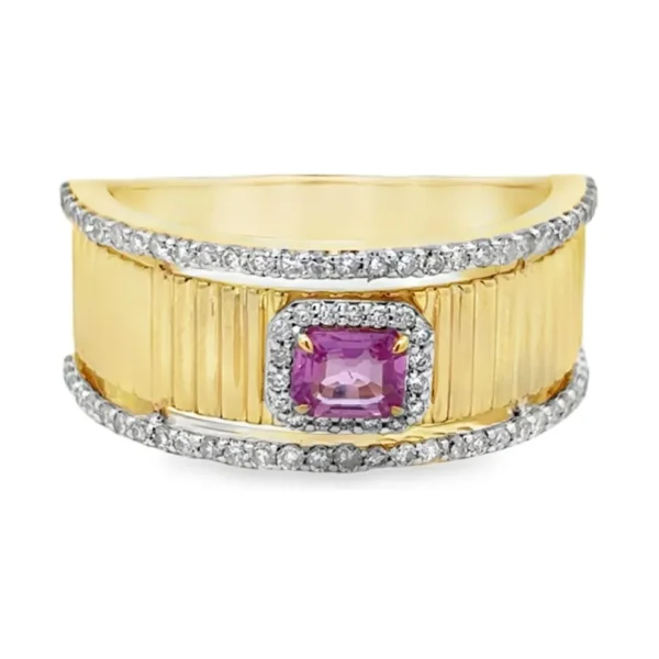 Pink Sapphire Halo Ring