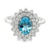 Oval Topaz Halo Ring