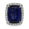 Cushion Tanzanite Halo Ring