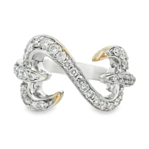 Curved Diamond Bypass Ring