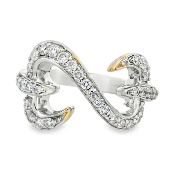 Curved Diamond Bypass Ring