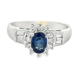 Oval Sapphire Halo Ring
