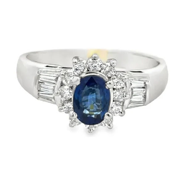 Oval Sapphire Halo Ring