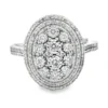 Oval Cluster Diamond Ring