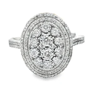 Oval Cluster Diamond Ring