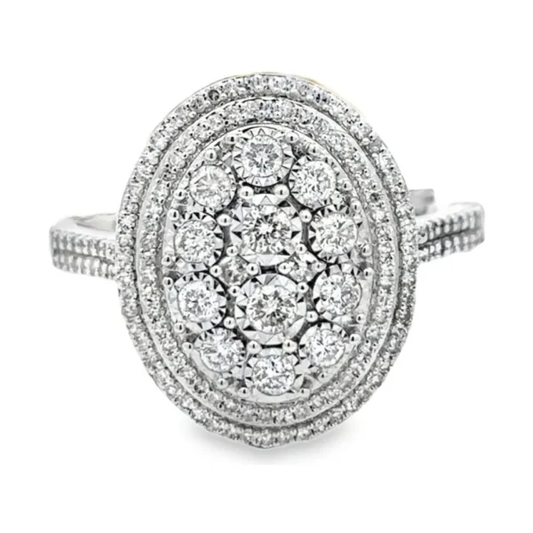 Oval Cluster Diamond Ring