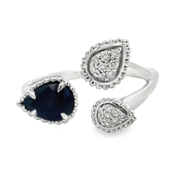 Pear Sapphire Bypass Ring