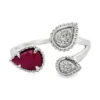 Pear Ruby Diamond Ring