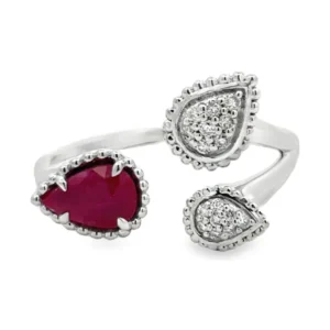 Pear Ruby Diamond Ring