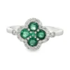 Emerald Clover Diamond Ring