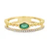 Oval Emerald Double Ring