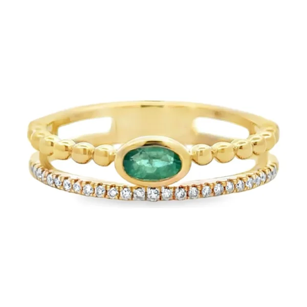 Oval Emerald Double Ring