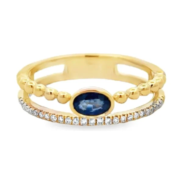Sapphire Diamond Double Ring