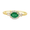 Oval Emerald Halo Ring