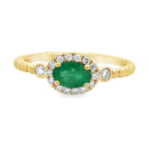 Oval Emerald Halo Ring