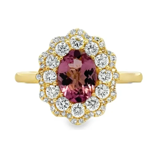 Oval Gemstone Halo Ring