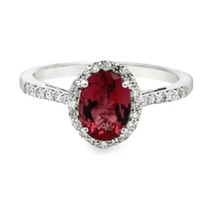 Oval Gemstone Halo Ring