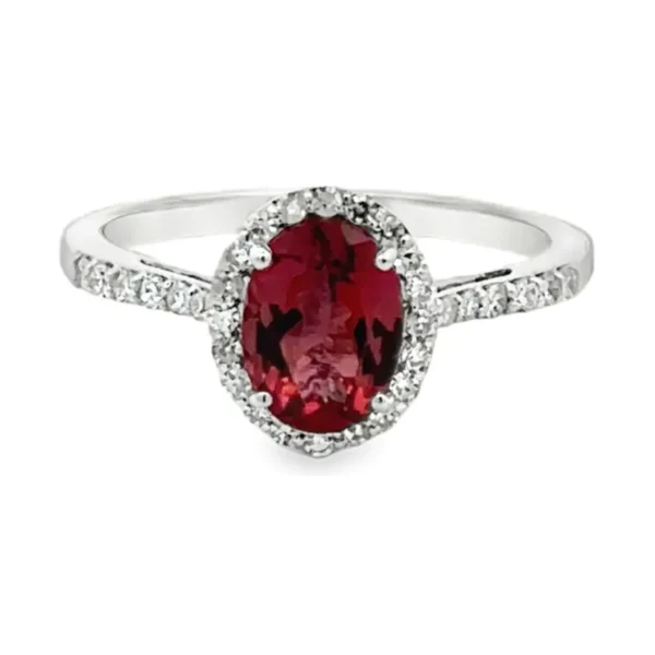 Oval Gemstone Halo Ring