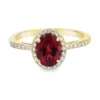 Oval Gemstone Halo Ring