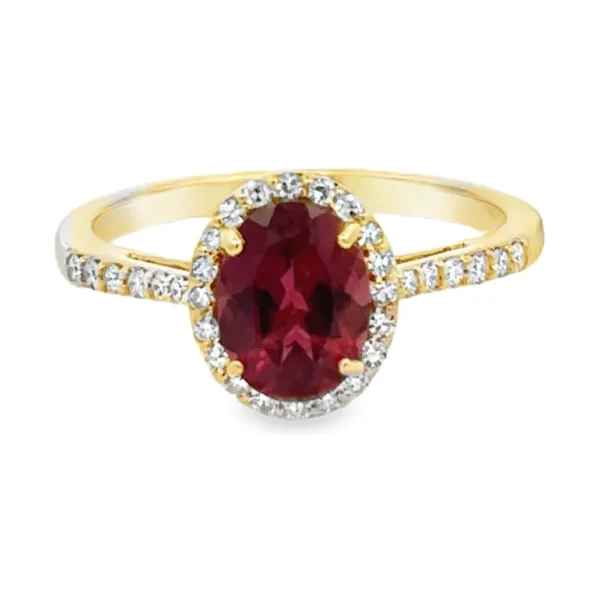 Oval Gemstone Halo Ring