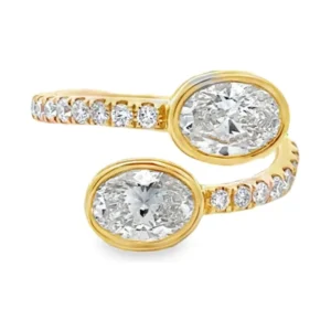 Oval Diamond Bypass Ring