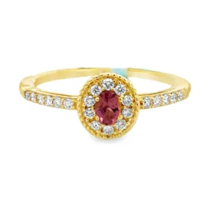 Oval Gemstone Halo Ring
