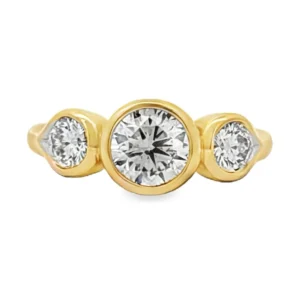 Three Stone Bezel Ring