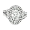 Double Halo Oval Ring