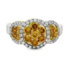 Yellow Diamond Cluster Ring