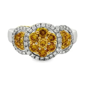 Yellow Diamond Cluster Ring