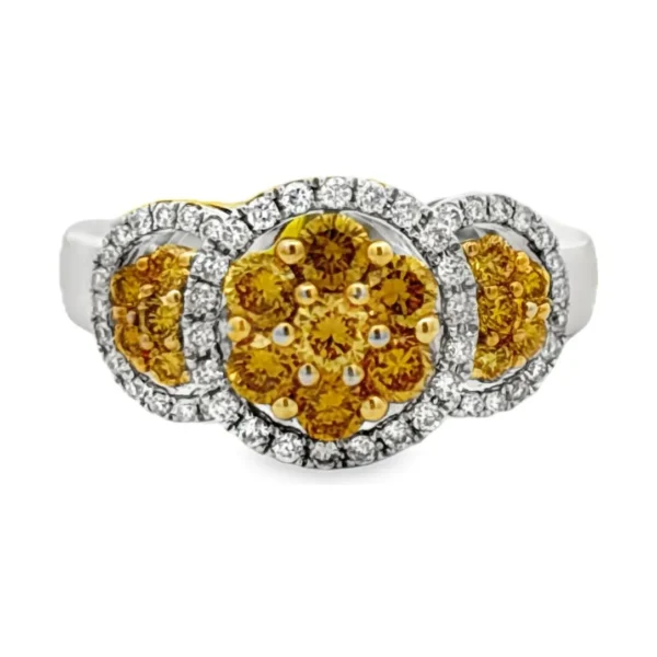 Yellow Diamond Cluster Ring