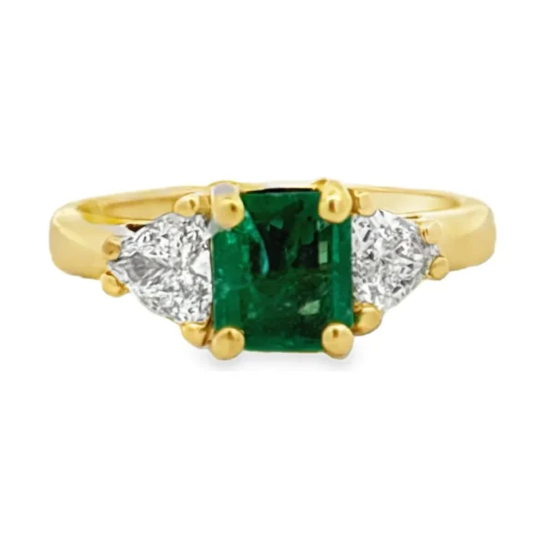 Emerald Three Stone Ring